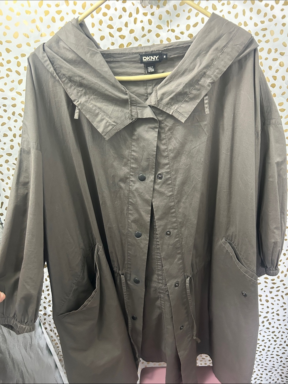 DKNY Olive Green Hooded Utility Jacket